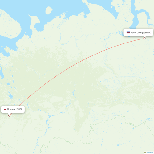 Yamal Airlines flights between Novyj Urengoj and Moscow