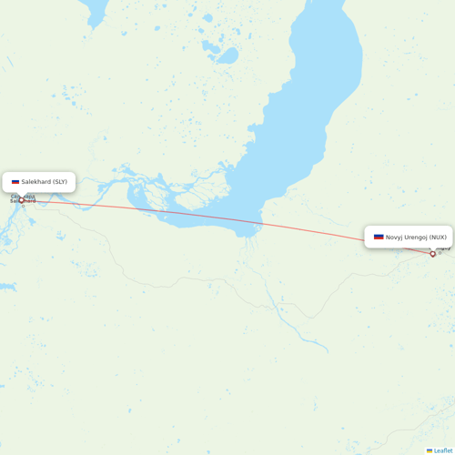 Yamal Airlines flights between Novyj Urengoj and Salekhard