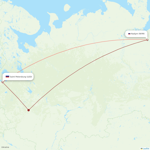 Yamal Airlines flights between Nadym and Saint Petersburg