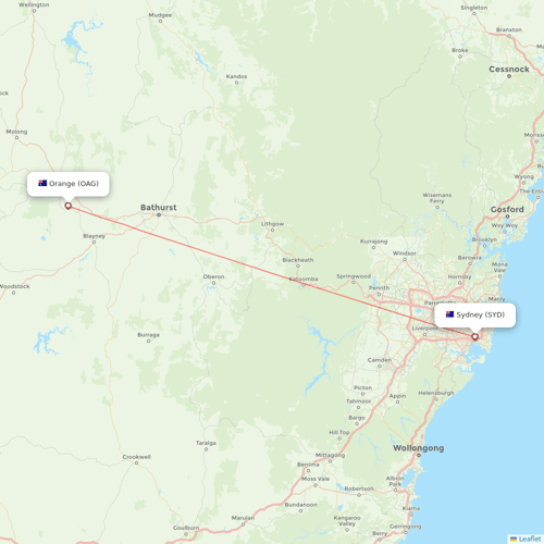 Rex Regional Express flights between Orange and Sydney