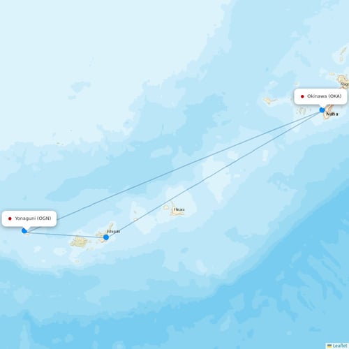 Japan Transocean Air flights between Yonaguni and Okinawa