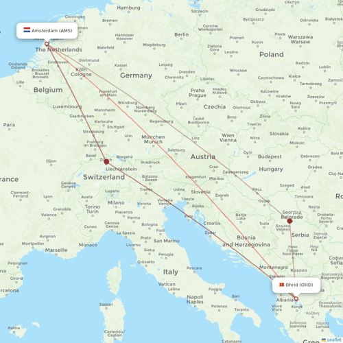 TUIfly Netherlands flights between Ohrid and Amsterdam