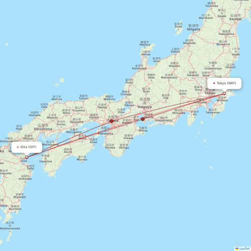 Jetstar Japan flights between Oita and Tokyo