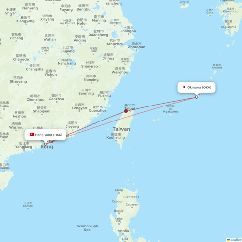 HK Express flights between Okinawa and Hong Kong