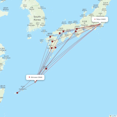 ANA flights between Okinawa and Tokyo