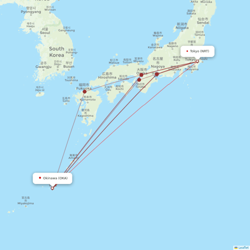 Jetstar Japan flights between Okinawa and Tokyo