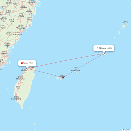 EVA Air flights between Okinawa and Taipei