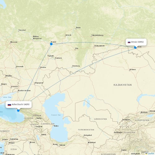 NordStar Airlines flights between Omsk and Adler/Sochi