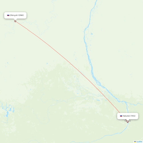 Yakutia flights between Olenyok and Yakutsk