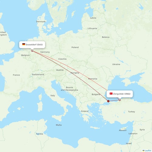 Corendon Airlines flights between Zonguldak and Dusseldorf