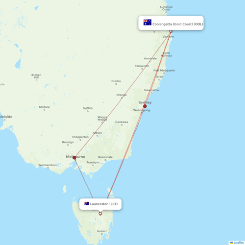 Air Berlin flights between Coolangatta (Gold Coast) and Launceston