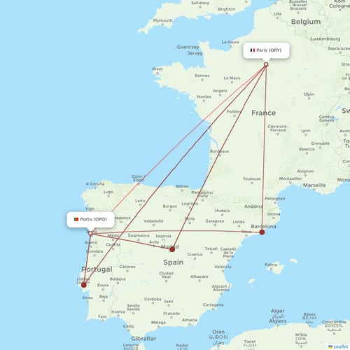 TAP Portugal flights between Porto and Paris