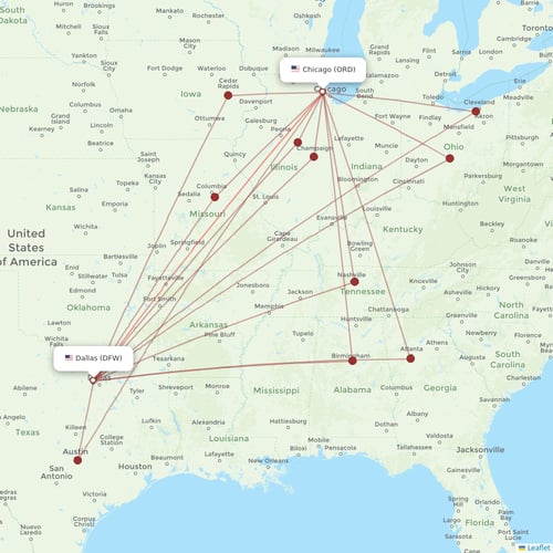 American Airlines routes 2024 map with all flights Flight Routes