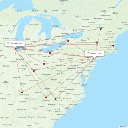 United Airlines flights between Chicago and New York
