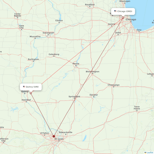 Southern Airways Express flights between Chicago and Quincy