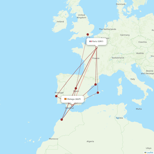 Transavia France flights between Paris and Malaga