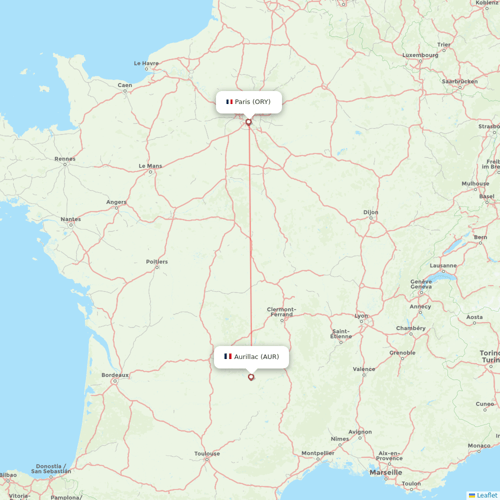 Chalair flights between Paris and Aurillac