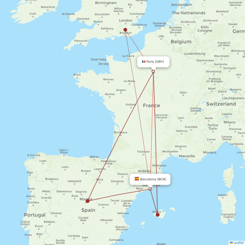 Transavia France flights between Paris and Barcelona