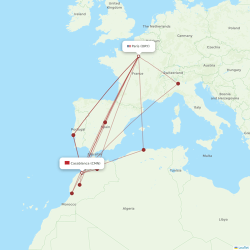 TUI Airlines Belgium flights between Paris and Casablanca