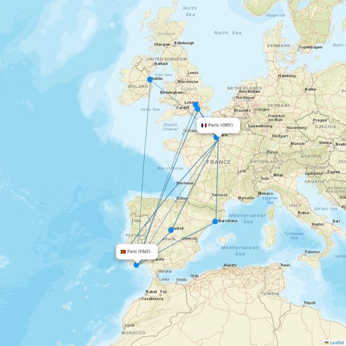 Transavia France flights between Paris and Faro