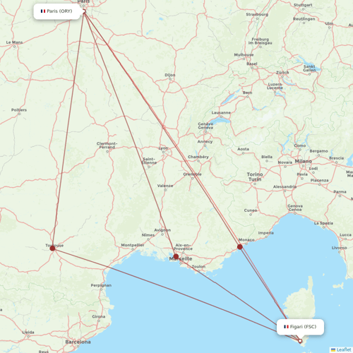 Air Corsica flights between Paris and Figari