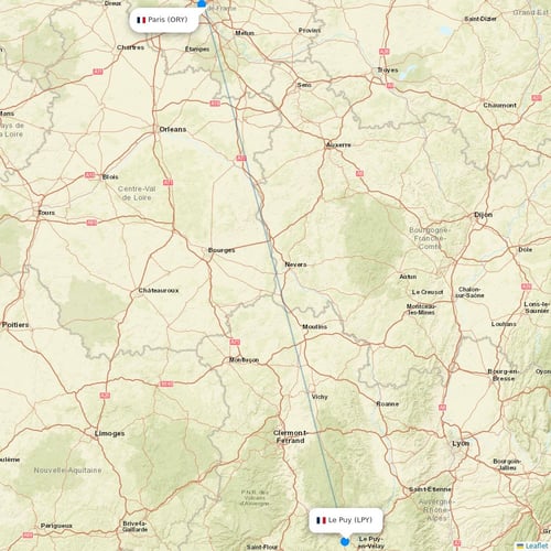 Transcarga flights between Paris and Le Puy