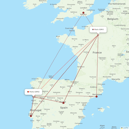 Transavia France flights between Paris and Porto