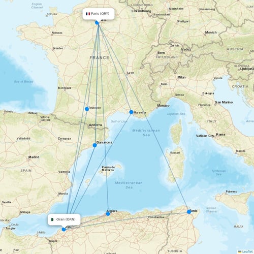 Transavia France flights between Paris and Oran