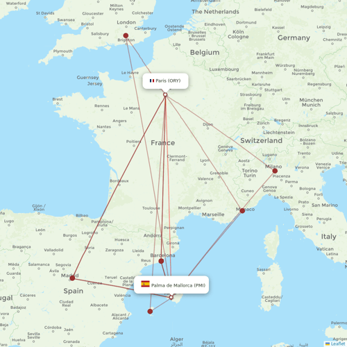 Transavia France flights between Paris and Palma de Mallorca