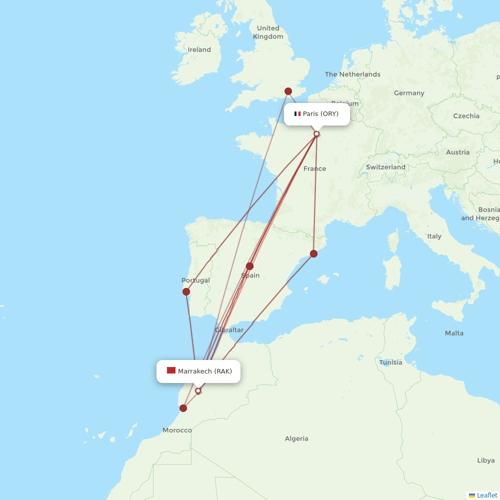 Transavia France flights between Paris and Marrakech
