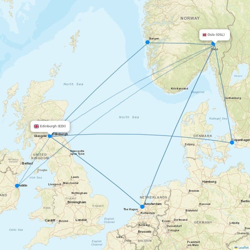 Norwegian Air flights between Oslo and Edinburgh