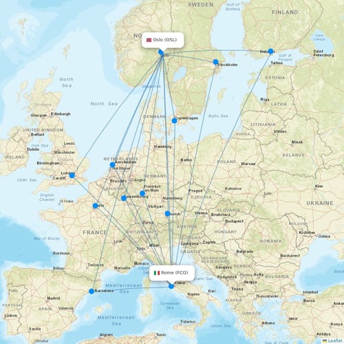 Norwegian Air flights between Oslo and Rome