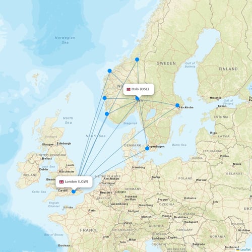 Norwegian Air flights between Oslo and London