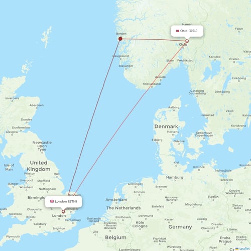 Ryanair UK flights between Oslo and London