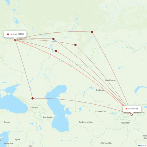 Avia Traffic Company flights between Osh and Moscow