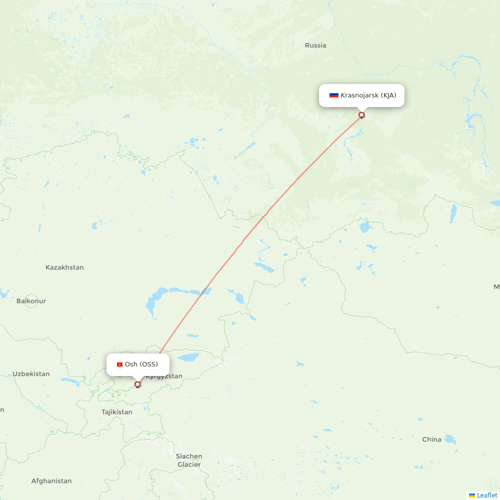 Avia Traffic Company flights between Osh and Krasnojarsk