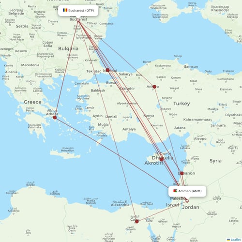 TAROM flights between Bucharest and Amman