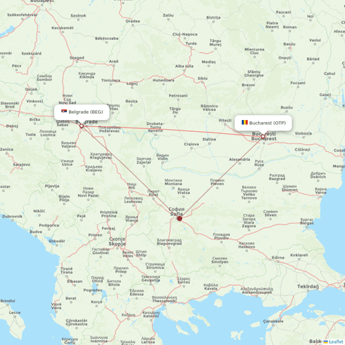 TAROM flights between Bucharest and Belgrade