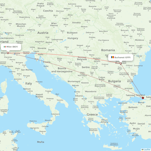 Wizz Air flights between Bucharest and Milan
