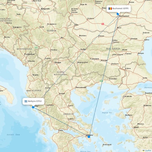 Astra Airlines flights between Bucharest and Kerkyra