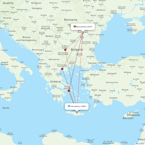 Astra Airlines flights between Bucharest and Heraklion