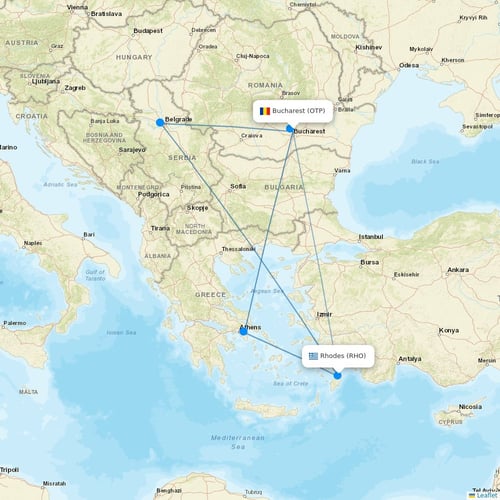 Astra Airlines flights between Bucharest and Rhodes
