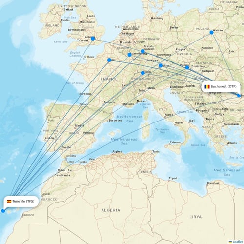 Astra Airlines flights between Bucharest and Tenerife
