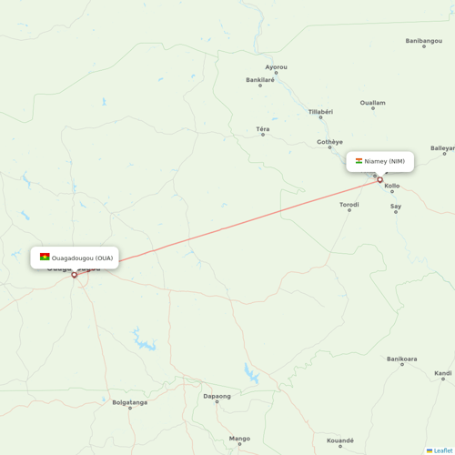 Air Burkina flights between Ouagadougou and Niamey