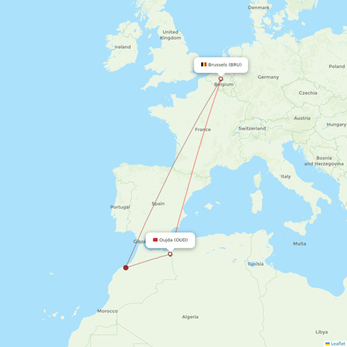TUI Airlines Belgium flights between Oujda and Brussels
