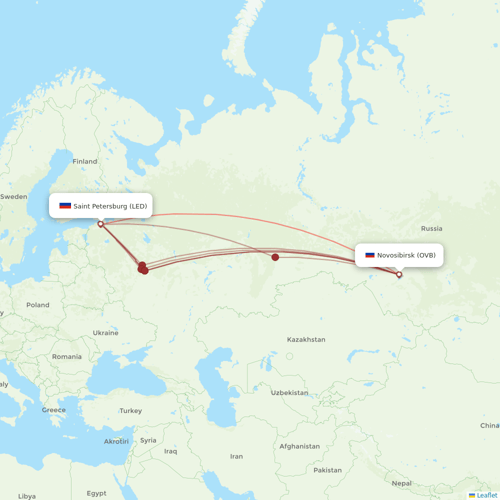 S7 Airlines flights between Novosibirsk and Saint Petersburg