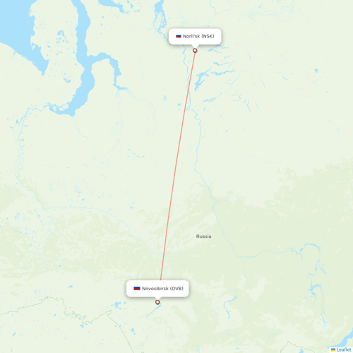 NordStar Airlines flights between Novosibirsk and Noril'sk