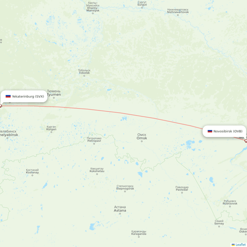 S7 Airlines flights between Novosibirsk and Yekaterinburg