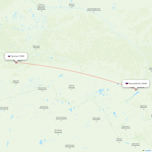 S7 Airlines flights between Novosibirsk and Tyumen