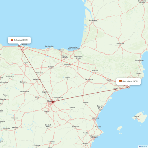 Volotea flights between Asturias and Barcelona